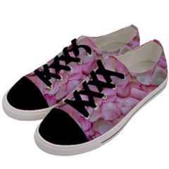 Romantic Pink Rose Petals Floral  Men s Low Top Canvas Sneakers by yoursparklingshop