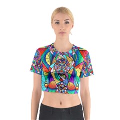 Blue Ray Transcendance Grid - Cotton Crop Top by tealswan