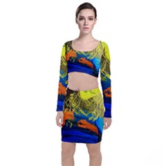 I Wonder 2 Long Sleeve Crop Top & Bodycon Skirt Set by bestdesignintheworld