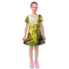 I Wonder 3 Kids  Short Sleeve Velvet Dress by bestdesignintheworld