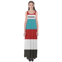 Dark Turquoise Deep Red Gray Elegant Striped Pattern Empire Waist Maxi Dress by yoursparklingshop