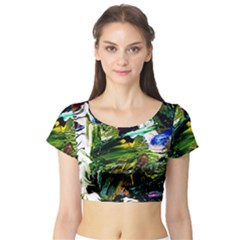 Bow Of Scorpio Before A Butterfly 8 Short Sleeve Crop Top by bestdesignintheworld