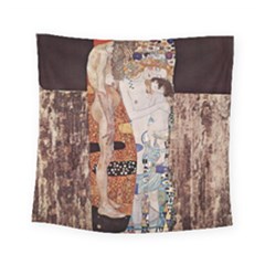 The Three Ages Of Woman- Gustav Klimt Square Tapestry (small) by Valentinaart
