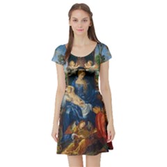 Feast Of The Rosary - Albrecht Dürer Short Sleeve Skater Dress by Valentinaart