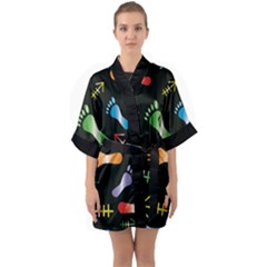 Quarter Sleeve Kimono Robe by HASHHAB