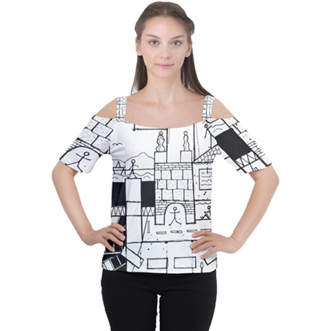 Drawing  Cutout Shoulder Tee by ValentinaDesign