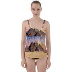 Ancient Archeology Architecture Twist Front Tankini Set by Modern2018
