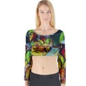 Still Life With A Pigy Bank Long Sleeve Crop Top View1