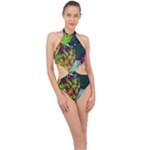 Still Life With A Pigy Bank Halter Side Cut Swimsuit