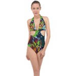 Still Life With A Pigy Bank Halter Front Plunge Swimsuit