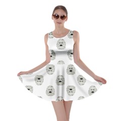 Angry Theater Mask Pattern Skater Dress by dflcprints