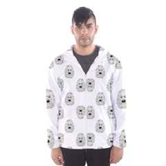 Angry Theater Mask Pattern Hooded Wind Breaker (men) by dflcprints