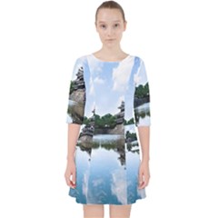 Beautiful Pagoda On Lake Nature Wallpaper Pocket Dress by Modern2018