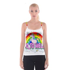 Go To Hell - Unicorn Spaghetti Strap Top by Valentinaart