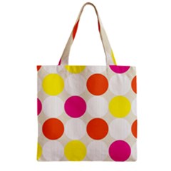 Polka Dots Background Colorful Zipper Grocery Tote Bag by Modern2018