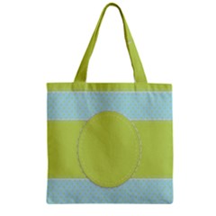 Lace Polka Dots Border Zipper Grocery Tote Bag by Modern2018