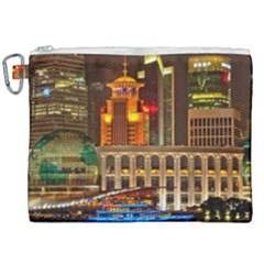 Shanghai Skyline Architecture Canvas Cosmetic Bag (xxl) by Simbadda