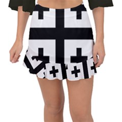 Black Jerusalem Cross  Fishtail Mini Chiffon Skirt by abbeyz71