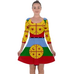Flag Of The Mapuche People Quarter Sleeve Skater Dress by abbeyz71