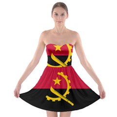 Flag Of Angola Strapless Bra Top Dress by abbeyz71