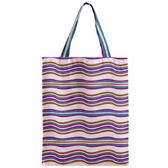 Colorful Wavy Stripes Pattern 7200 Zipper Classic Tote Bag by dflcprints