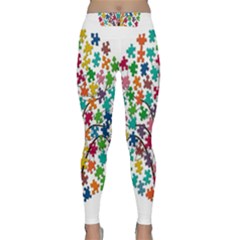 Tree Share Pieces Of The Puzzle Classic Yoga Leggings by Simbadda