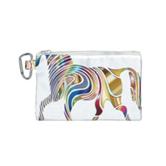 Horse Equine Psychedelic Abstract Canvas Cosmetic Bag (small) by Simbadda