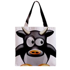 Cow Animal Mammal Cute Tux Zipper Grocery Tote Bag by Simbadda