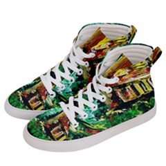 Old Tree And House With An Arch 5 Women s Hi-top Skate Sneakers by bestdesignintheworld