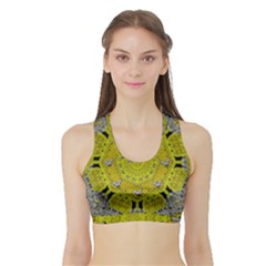 Sunshine And Silver Hearts In Love Sports Bra With Border by pepitasart