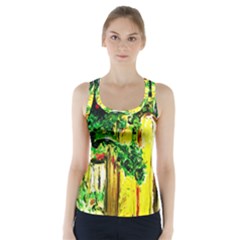 Old Tree And House With An Arch 2 Racer Back Sports Top by bestdesignintheworld