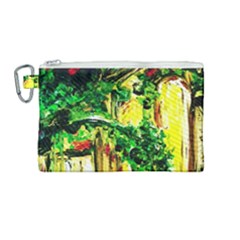 Old Tree And House With An Arch 2 Canvas Cosmetic Bag (medium) by bestdesignintheworld