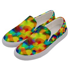Colorful Watercolors Texture                               Men s Canvas Slip Ons by LalyLauraFLM