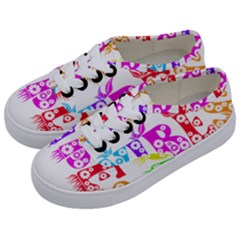 Good Vibes Rainbow Floral Typography Kids  Classic Low Top Sneakers by yoursparklingshop