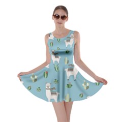 Lama And Cactus Pattern Skater Dress by Valentinaart