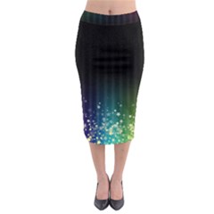 Colorful Space Rainbow Stars Midi Pencil Skirt by LoolyElzayat