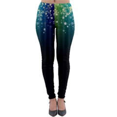 Colorful Space Rainbow Stars Lightweight Velour Leggings