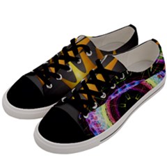 Crowned Existence Of Neon Men s Low Top Canvas Sneakers by TheExistenceOfNeon2018