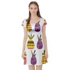 Pineapples Short Sleeve Skater Dress