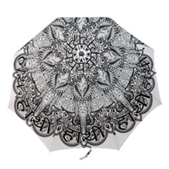 Ornate Hindu Elephant  Folding Umbrellas by Valentinaart
