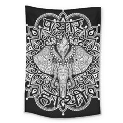 Ornate Hindu Elephant  Large Tapestry by Valentinaart