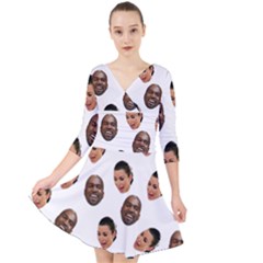 Crying Kim Kardashian Quarter Sleeve Front Wrap Dress by Valentinaart