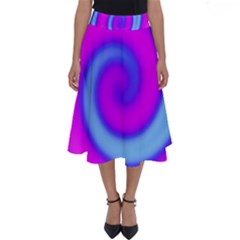 Swirl Pink Turquoise Abstract Perfect Length Midi Skirt by BrightVibesDesign
