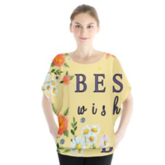 Best Wishes Yellow Flower Greeting Blouse