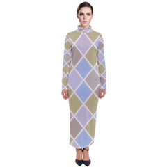 Background Paper Texture Motive Turtleneck Maxi Dress