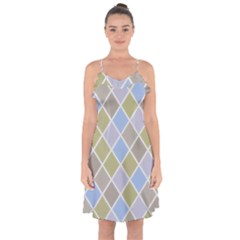 Background Paper Texture Motive Ruffle Detail Chiffon Dress