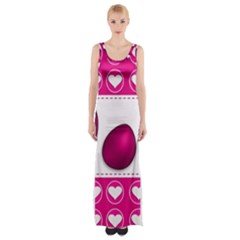 Love Celebration Easter Hearts Maxi Thigh Split Dress