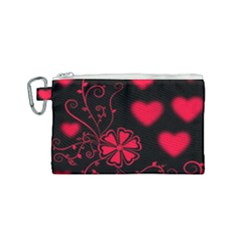 Background Hearts Ornament Romantic Canvas Cosmetic Bag (small) by Sapixe