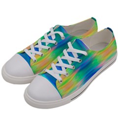 Wave Rainbow Bright Texture Women s Low Top Canvas Sneakers