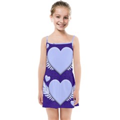 Background Texture Heart Wings Kids Summer Sun Dress by Sapixe